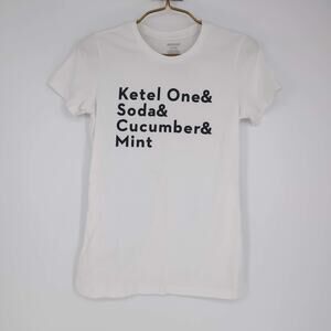 Ketel One Cucumber Mint White Women's Crewneck Two Faced T-Shirt - Size M - VGUC